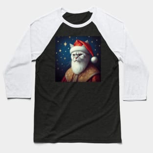 Santa Cat Baseball T-Shirt